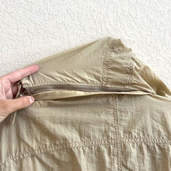 Low Classic Tan Lightweight Combat Jacket With Removeable Hood and Cinched Waist - Picture 14 of 16